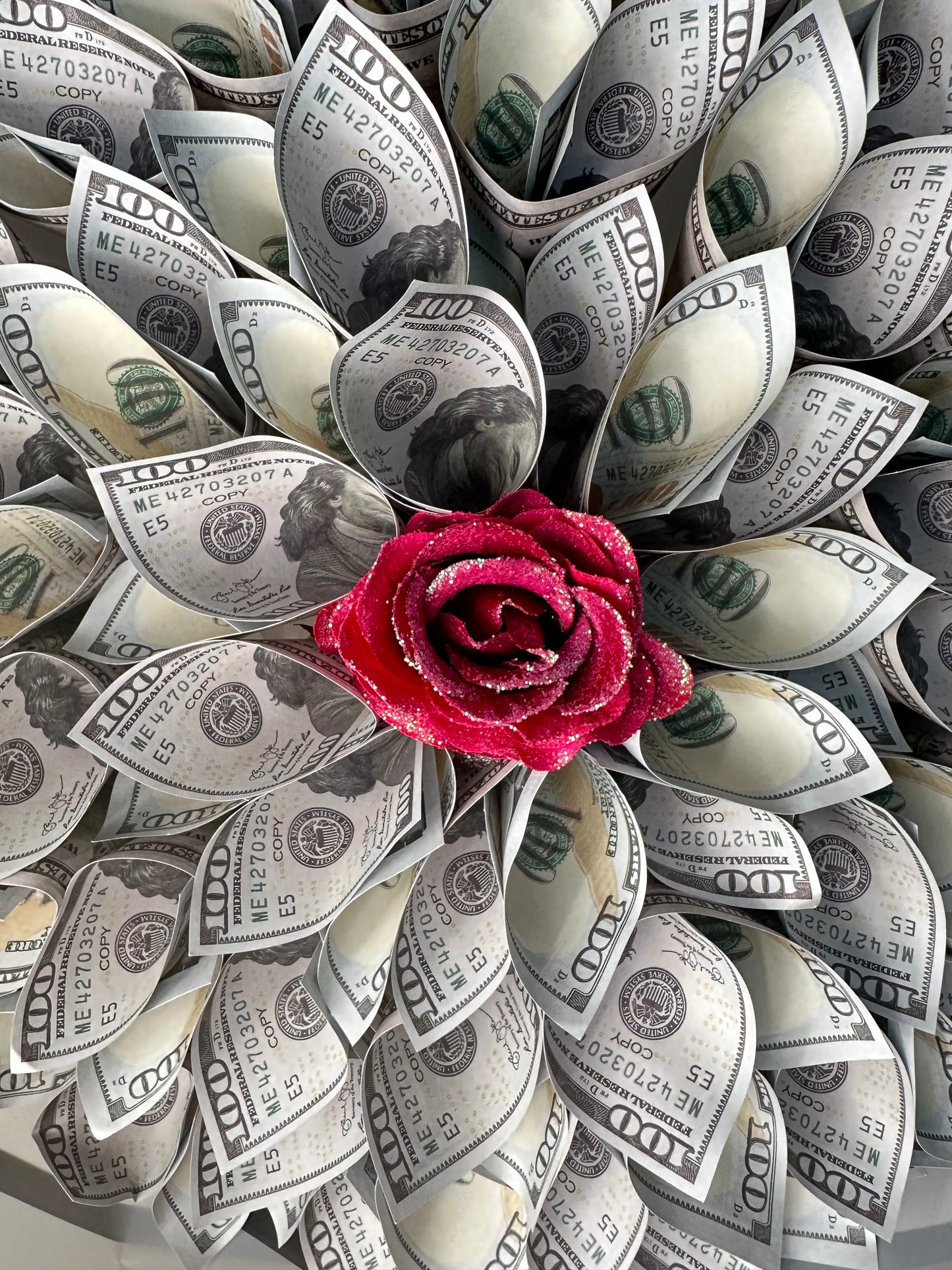 Money Flower Bouquet with Glittered Roses- NEW Gifts for Her/Him/Mom/Love/Hearts/Flowers/Roses/Graduation/SpecialOccasions/Mother’sDay/Birthdays/Teacher’sGift/Housewarming