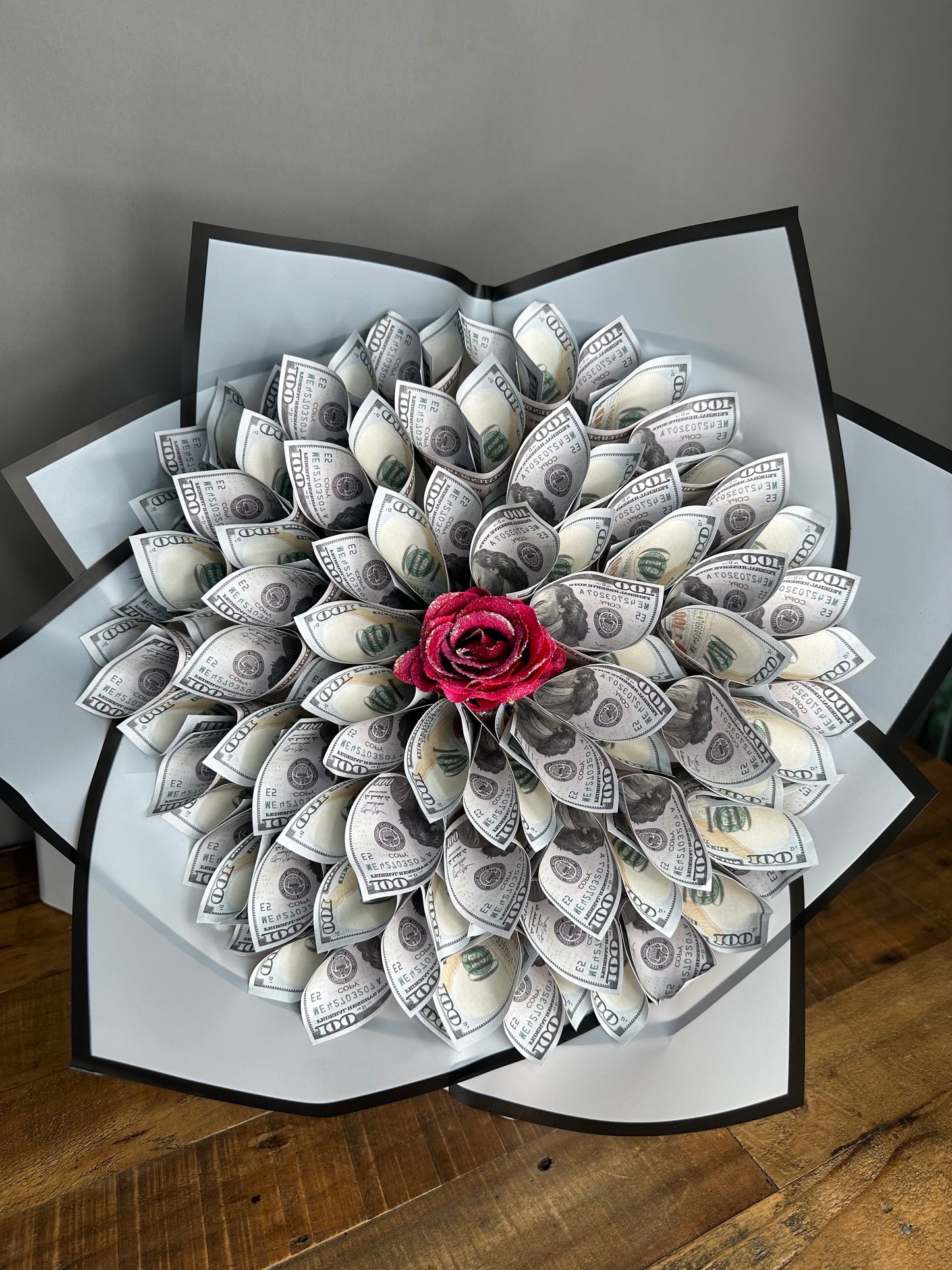 Money Flower Bouquet with Glittered Roses- NEW Gifts for Her/Him/Mom/Love/Hearts/Flowers/Roses/Graduation/SpecialOccasions/Mother’sDay/Birthdays/Teacher’sGift/Housewarming