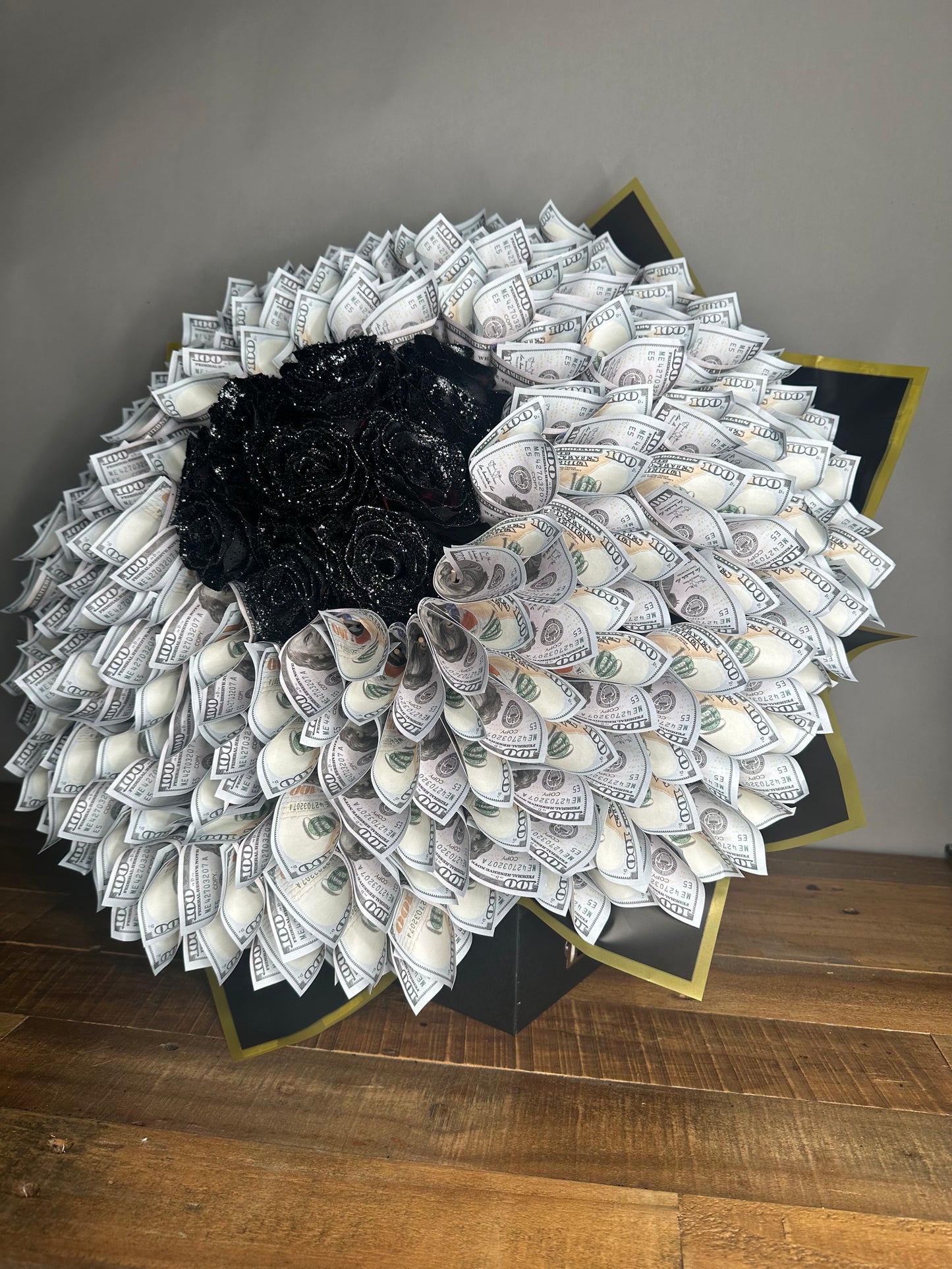 Money Flower Bouquet with Glittered Roses- NEW Gifts for Her/Him/Mom/Love/Hearts/Flowers/Roses/Graduation/SpecialOccasions/Mother’sDay/Birthdays/Teacher’sGift/Housewarming